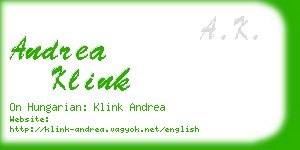 andrea klink business card